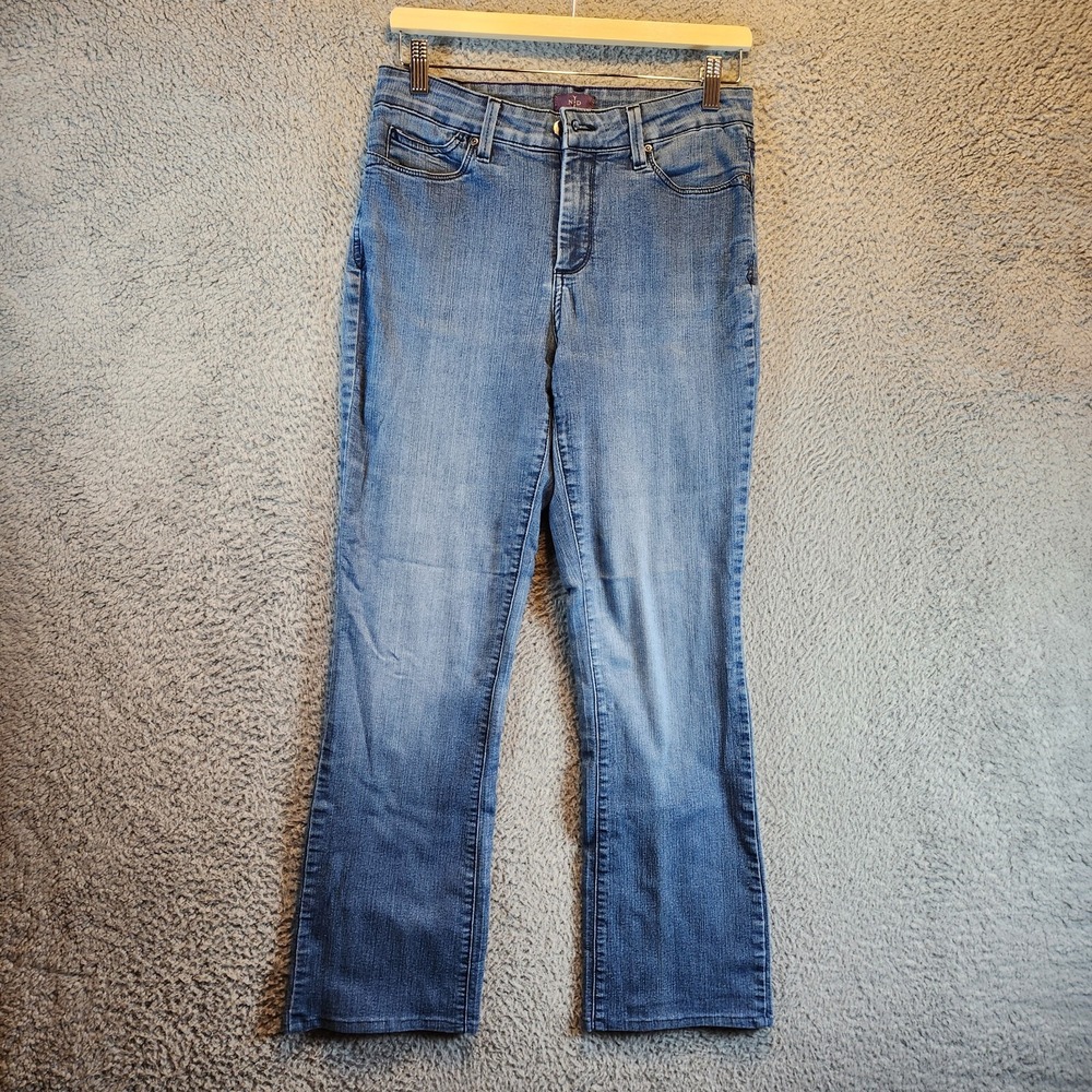 NYDJ Mini Bootcut Jeans Womens 10 (Fits 29x29) Blue Denim Stretch Streetwear